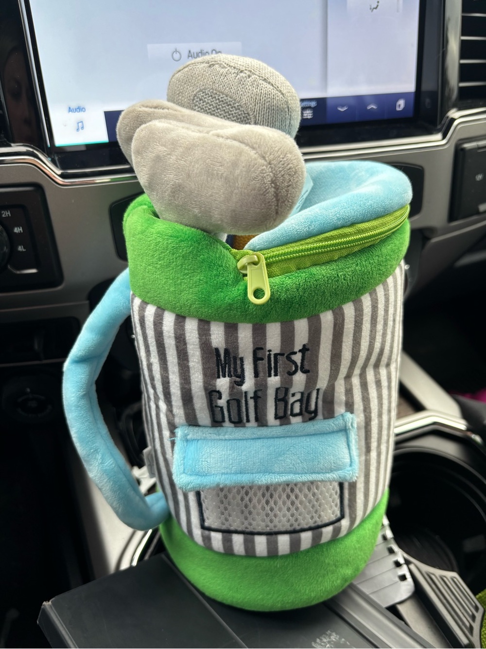 Mud Pie Plush Golf Bag Toy in Blue, Green, Gray